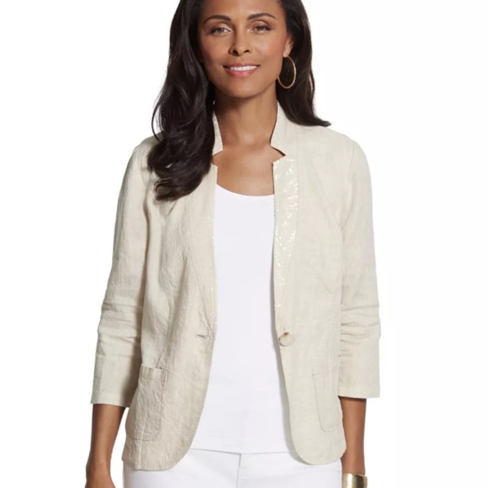 Chicos Sequin Lapel Jacket